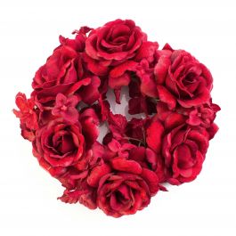 YHFJB Anelli per candele autunnali per colonne Red Pip Berry portacandele piccola corona per matrimoni rustici 
